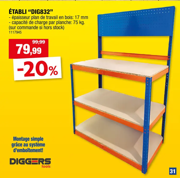 Offre: Diggers Heavy Duty établi