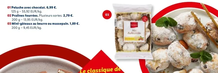 Offre: mini-gateaux au beurre ou massepain