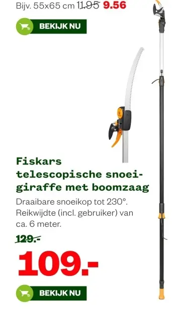 Aanbieding: telescopische snoei-giraffe met boomzaag