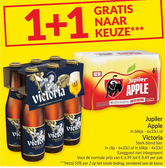 Promotie: Jupiler Apple or Victoria Sterk blond bier