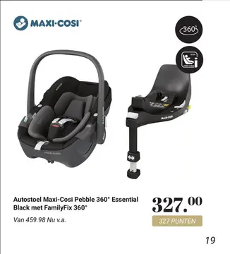 Aanbieding: Autostoel Maxi-Cosi Pebble 360° Essential Bla