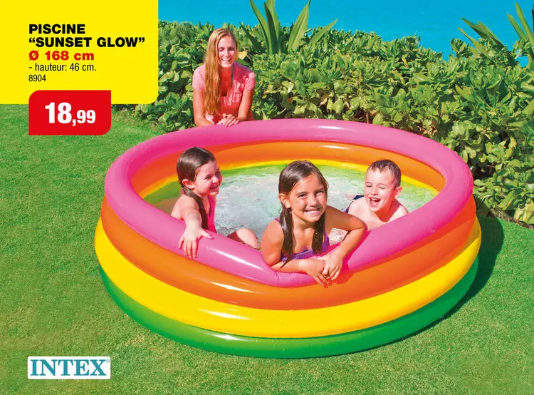 Offre: Intex Sunset Glow piscine enfants 168x46 cm