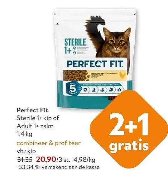 Promotie: Perfect Fit Sterile 1+ kip of Adult 1+ zalm