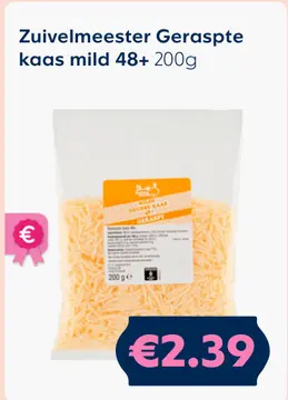 Aanbieding: Zuivelmeester Geraspte kaas mild