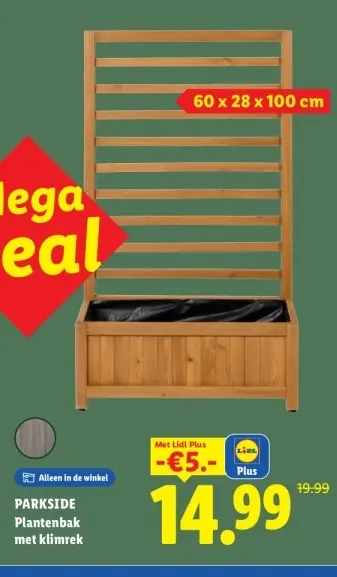 Aanbieding: Plantenbak met klimrek