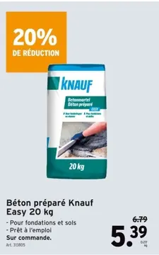 Offre: Béton préparé Knauf Easy