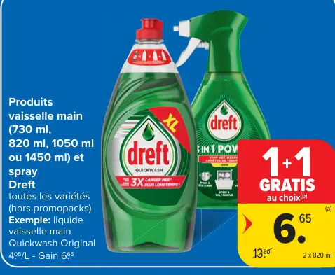 Offre: Produits vaisselle main et spray
