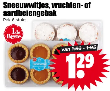 Aanbieding: Sneeuwwitjes, vruchten- of aardbeiengebak