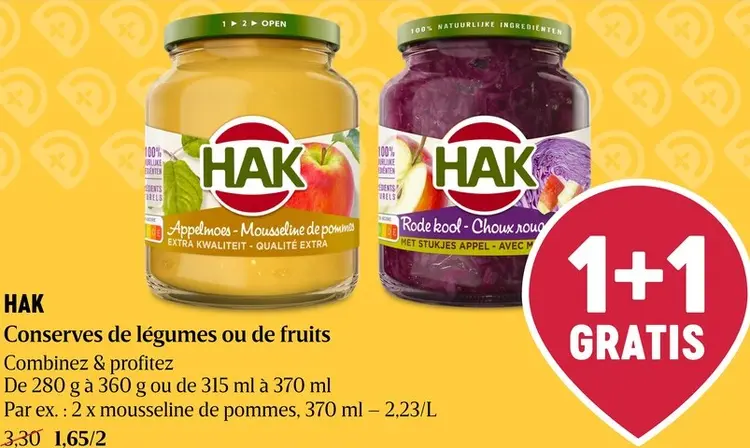 Offre: Conserves de légumes ou de fruits