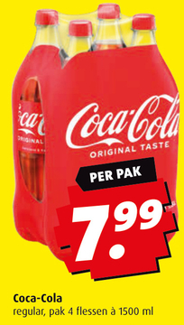 Aanbieding: Coca - Cola regular , pak 4 flessen
