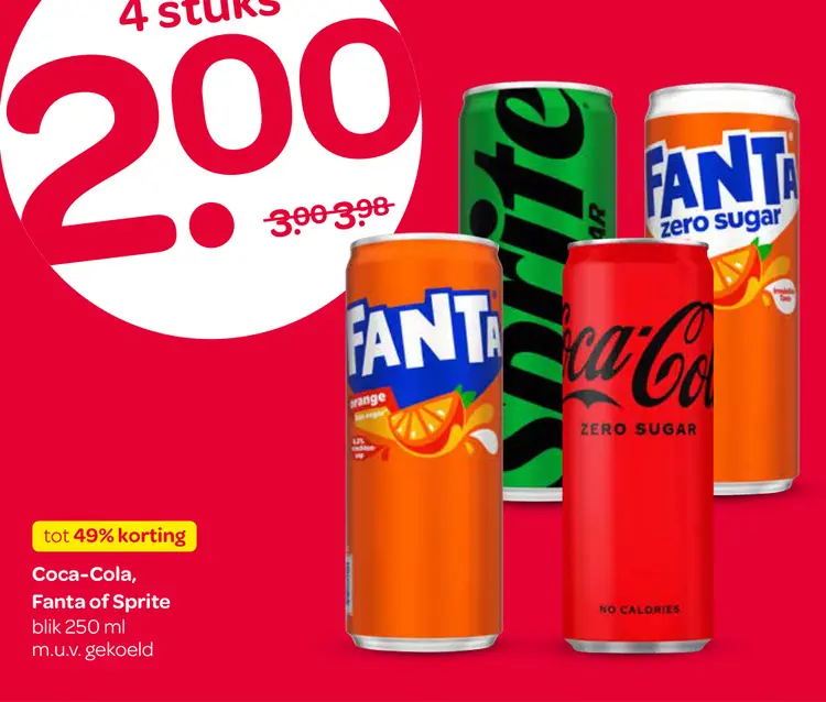 Aanbieding: Coca-Cola, Fanta of Sprite