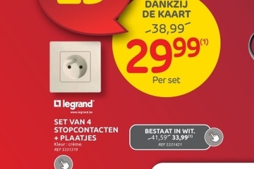 Aanbieding: SET VAN 4 STOPCONTACTEN + PLAATJES