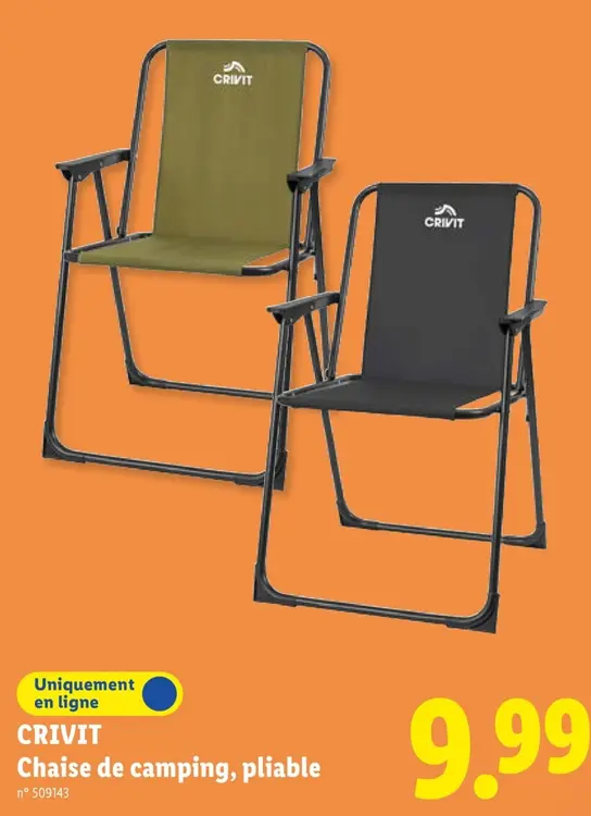 Offre: Chaise de camping, pliable