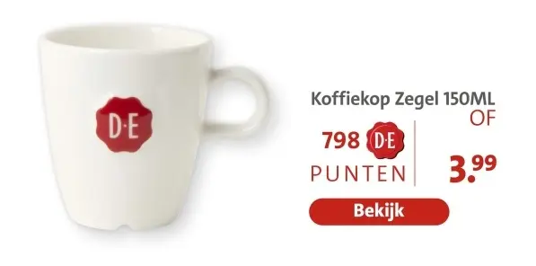 Aanbieding: Koffiekop Zegel 150ML
