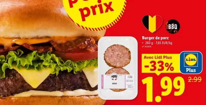 Offre: Burger de porc