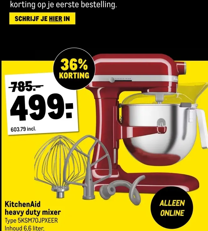 Aanbieding: KitchenAid heavy duty mixer