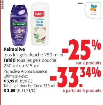 Offre: Palmolive ou Tahiti Gel de douche
