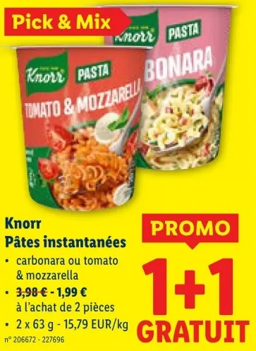 Offre: Pâtes instantanées