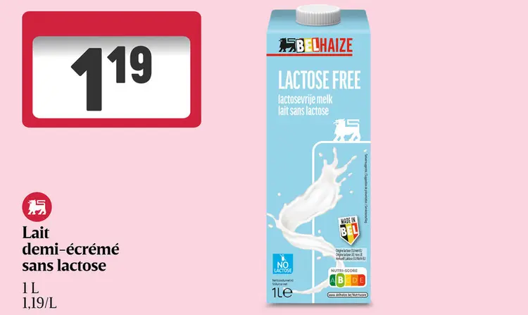 Offre: Lait demi-écrémé sans lactose