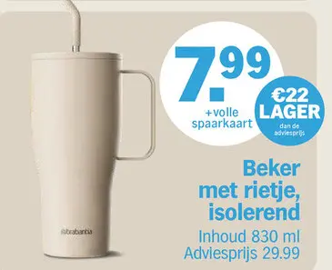 Promotie: Beker met rietje, isolerend