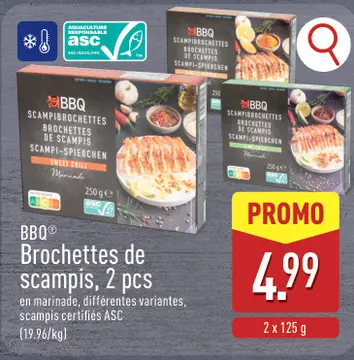 Offre: Brochettes de scampis, 2 pcs