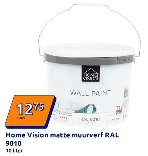 Aanbieding: Home Vision matte muurverf RAL 9010