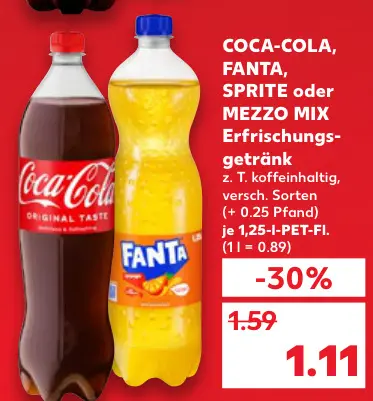 Aanbieding: COCA-COLA, FANTA, SPRITE oder MEZZO MIX Erfri