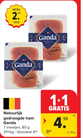 Promotie: Natuurlijk gedroogde ham