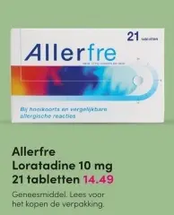 Aanbieding: Allerfre Loratadine 10 mg 21 tabletten
