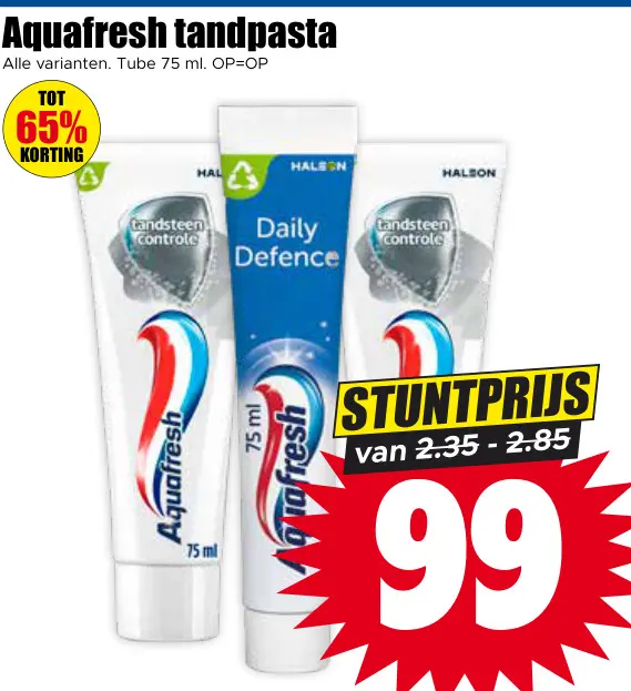 Aanbieding: Aquafresh tandpasta