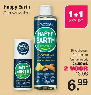 Aanbieding: Happy Earth Shower Gel - lemon Sandelwood