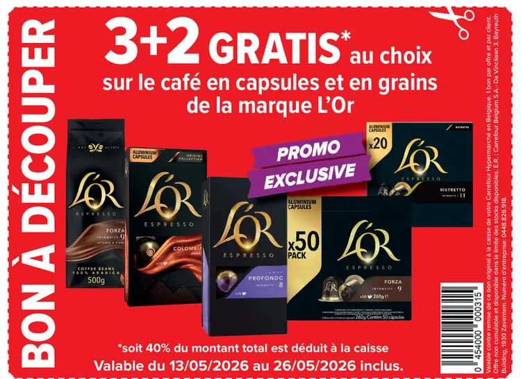 Offre: Café en capsules et en grains