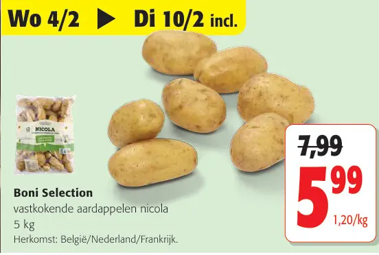 Promotie: Vastkokende aardappelen nicola
