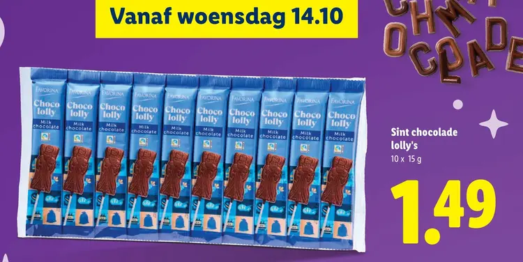 Aanbieding: Sint chocolade lolly's