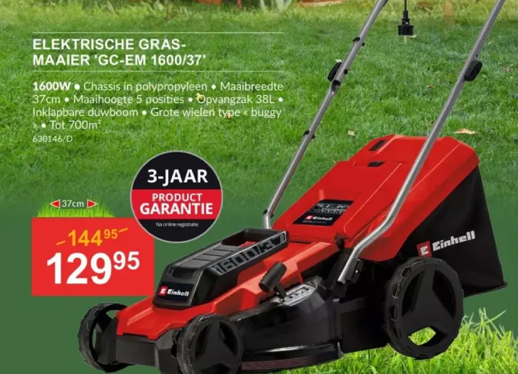 Promotie: Elektrische gras-maaier 'gc-em 1600/37'