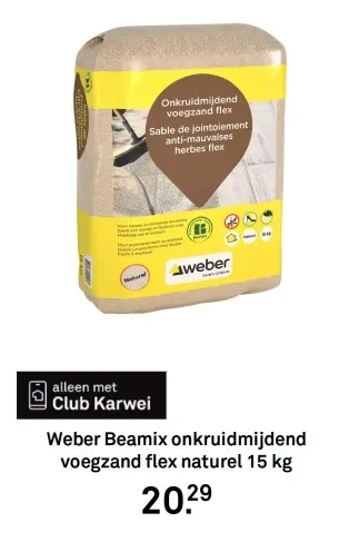 Aanbieding: Weber Beamix onkruidmijdend voegzand flex naturel