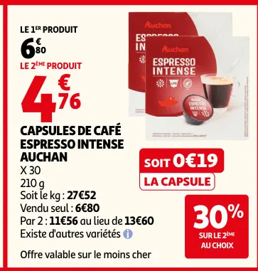 Promotie: Capsules de café espresso intense