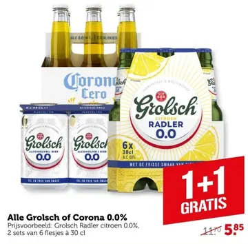 Aanbieding: Alle Grolsch of Corona 0.0%