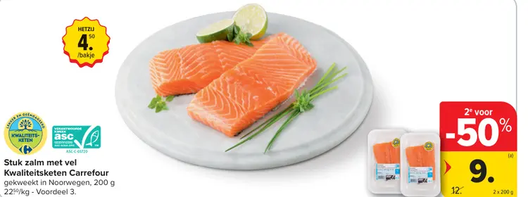 Promotie: Stuk zalm met vel