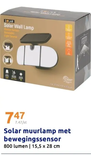 Promotie: Solar muurlamp met bewegingssensor