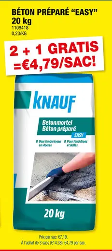 Offre: Béton préparé "easy"