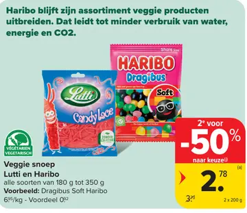 Aanbieding: Veggie snoep Lutti en Haribo