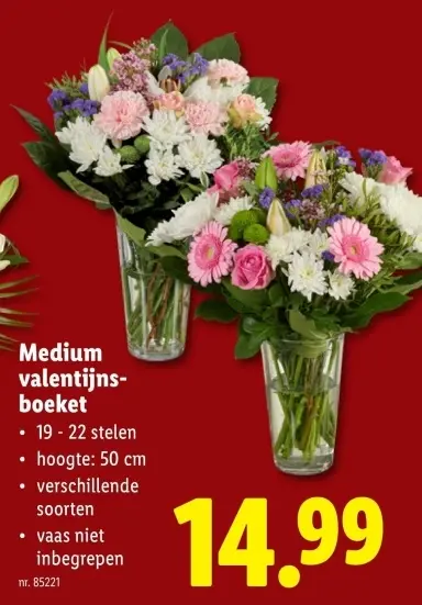 Promotie: Medium valentijnsboeket
