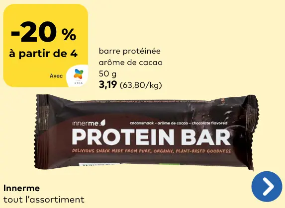 Offre: Barre protéinée arôme de cacao