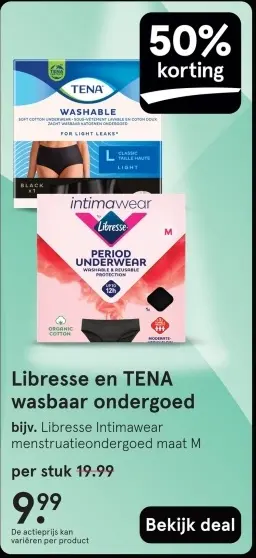 Aanbieding: Libresse en TENA wasbaar ondergoed
