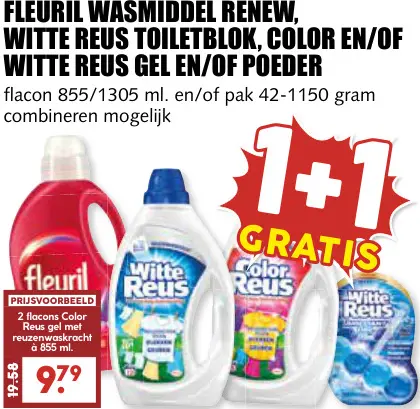 Aanbieding: Wasmiddel renew, toiletblok, color en/of gel en/of poeder