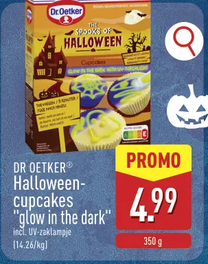 Promotie: Halloween cupcakes glow in the dark