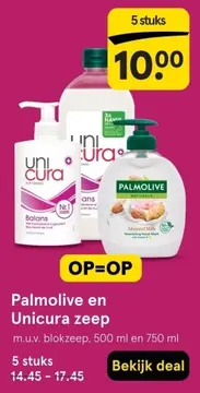 Aanbieding: Palmolive en Unicura zeep