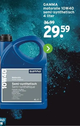 Aanbieding: motorolie 10W40 semi-synthetisch