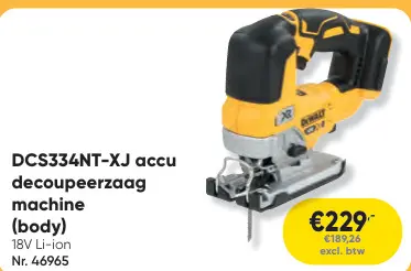 Promotie: DCS334NT-XJ accu decoupeerzaag machine